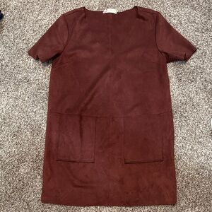 Elegant Brown Suede Mini Dress